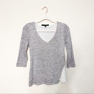 NWOT WHBM Striped Quarter-Sleeve Blouse